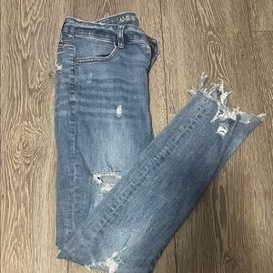 American Eagle Outfitters Ripped Blue Skinny Jeans